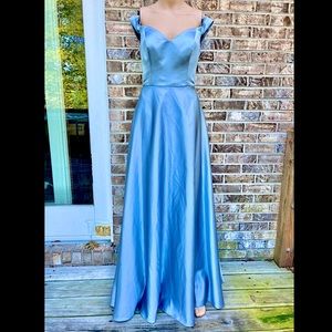 Ice Pale Blue Cinderella Glam Formal Prom Dress